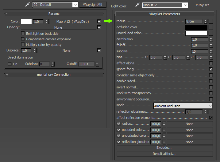 3D's Max: Ambient Occlusion VRay Material